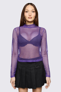 Black Friday - Bang Bang Mesh Top - purple