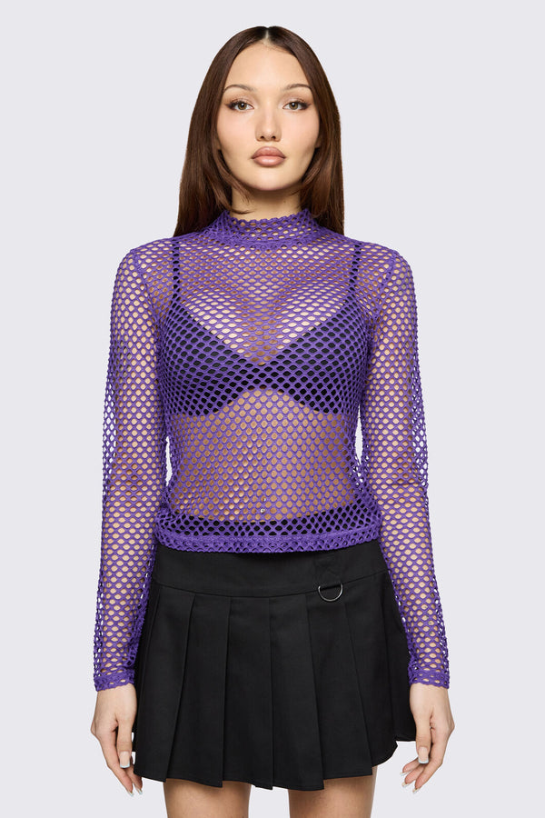 Black Friday - Bang Bang Mesh Top - purple
