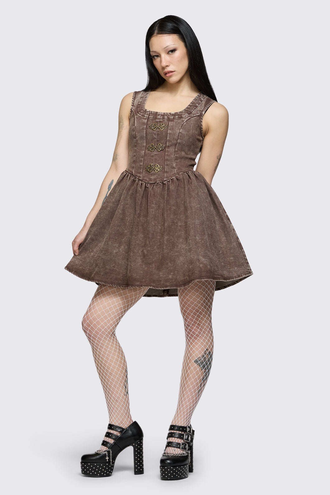 Black Friday - Behind The Blinds Pinafore - brown