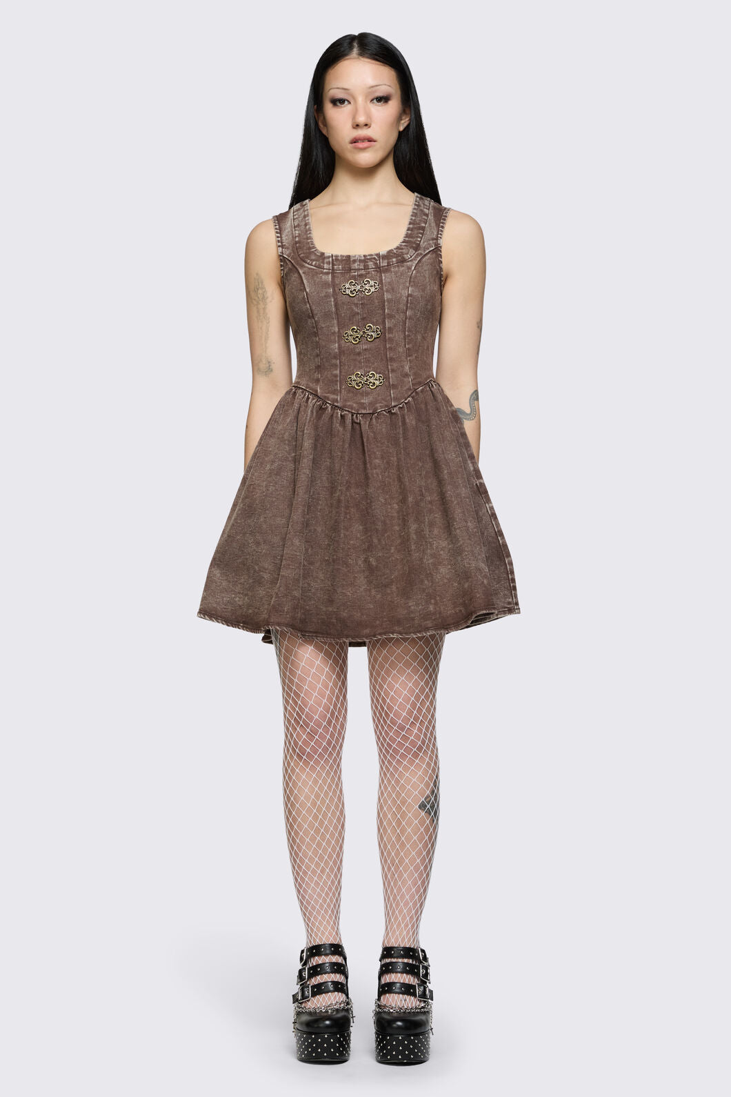 Black Friday - Behind The Blinds Pinafore - brown