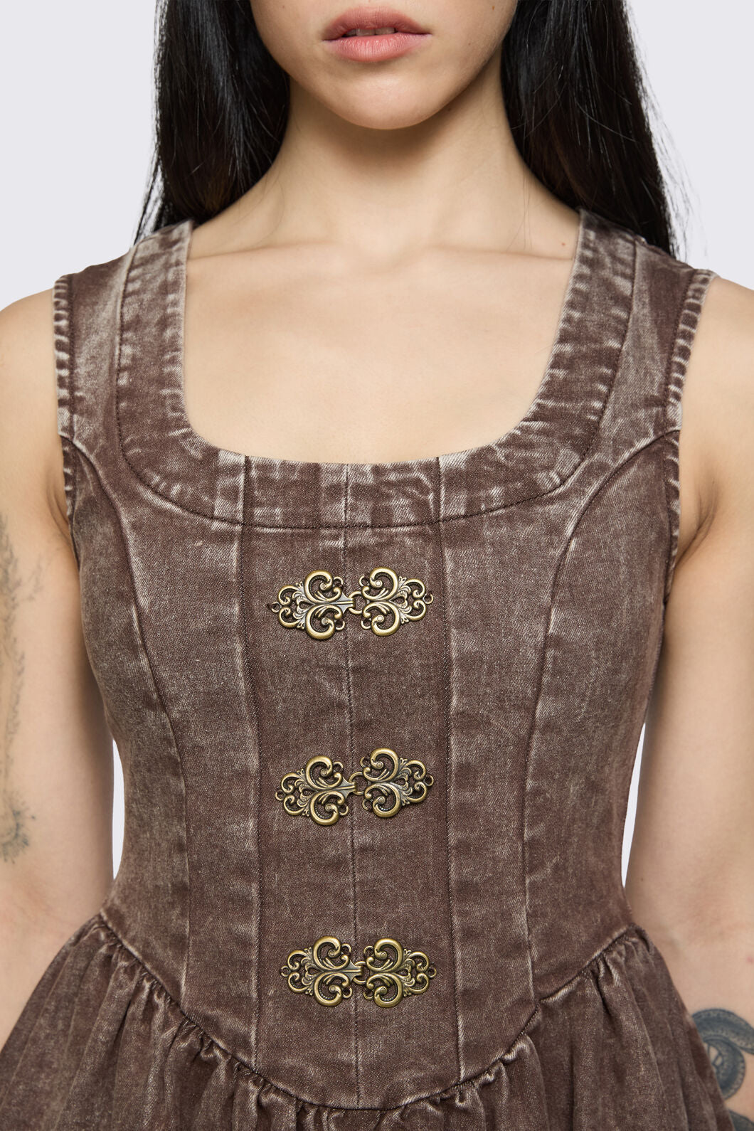 Black Friday - Behind The Blinds Pinafore - brown
