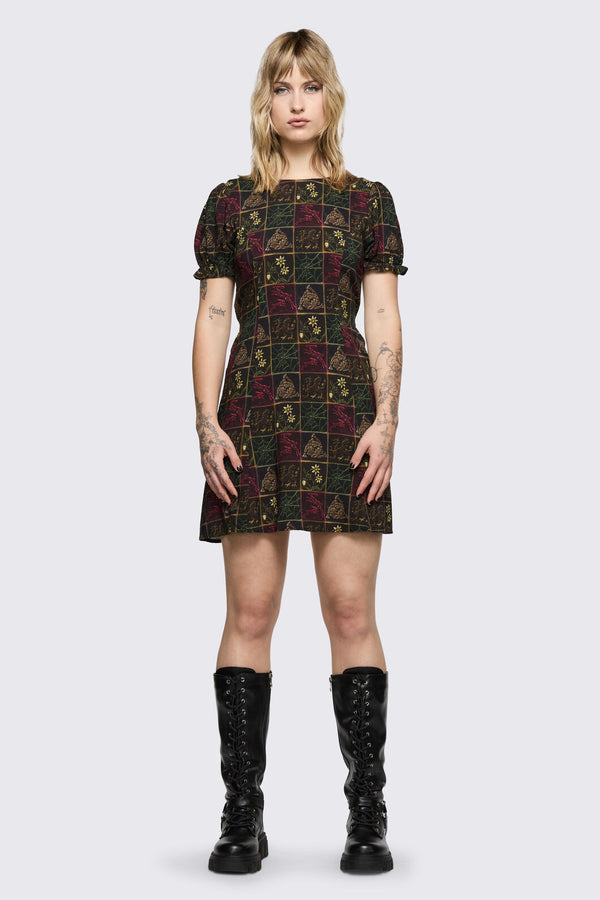 Black Friday - Fantasy Walk Print Dress - multi
