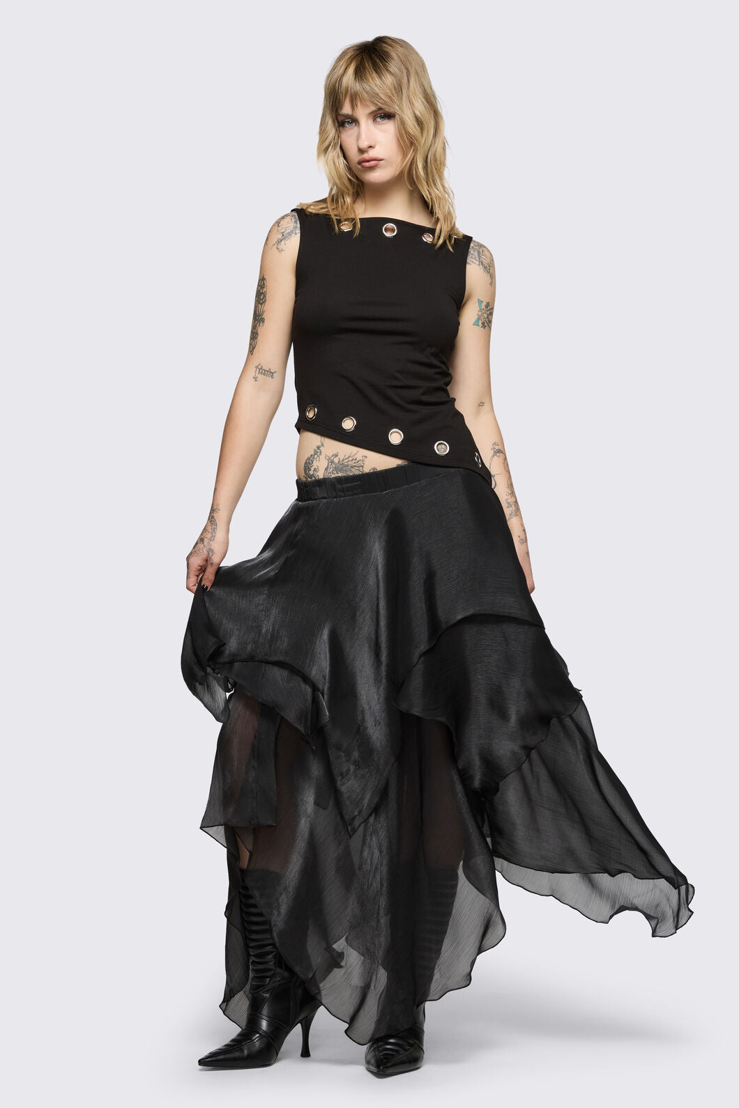 Black Friday - Behind The Blinds Chiffon Skirt - black
