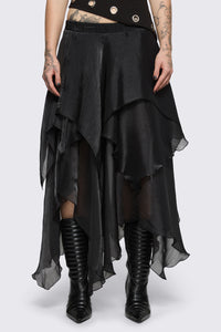 Black Friday - Behind The Blinds Chiffon Skirt - black