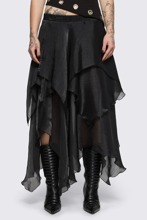 Black Friday - Behind The Blinds Chiffon Skirt - black