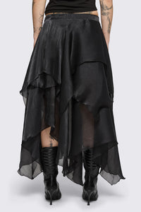 Black Friday - Behind The Blinds Chiffon Skirt - black
