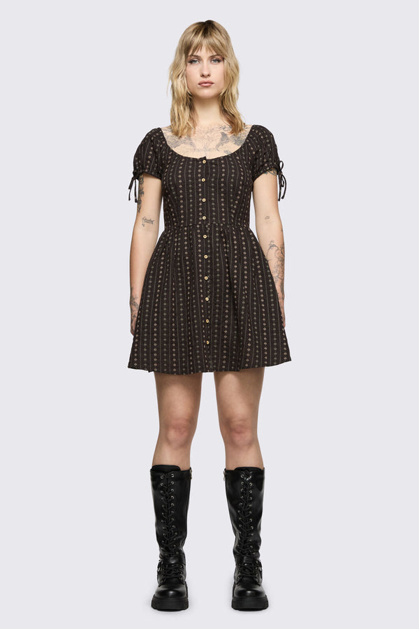 Black Friday - Low Whisper Baby Doll Dress - brown