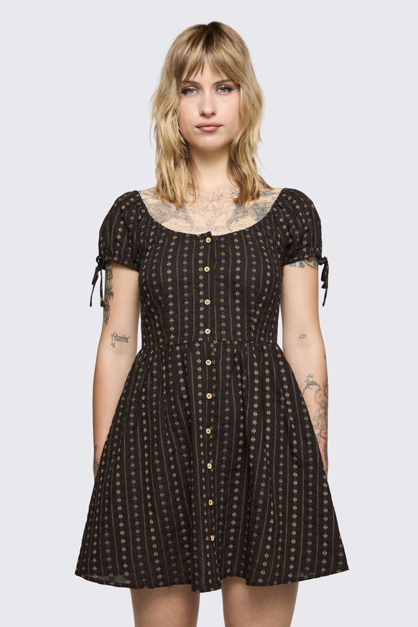 Black Friday - Low Whisper Baby Doll Dress - brown