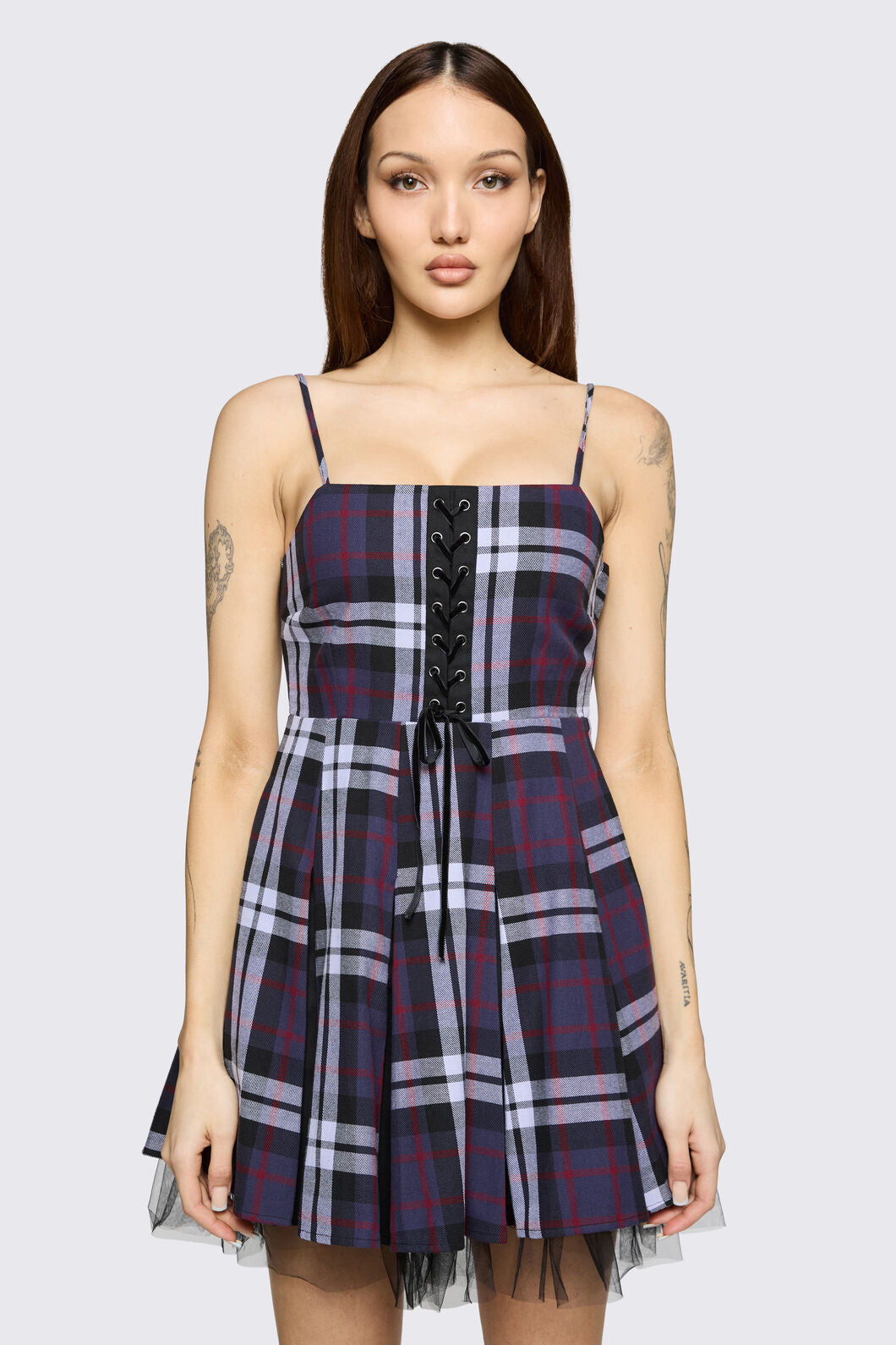 Black Friday - Monstre Tartan Dress - purple