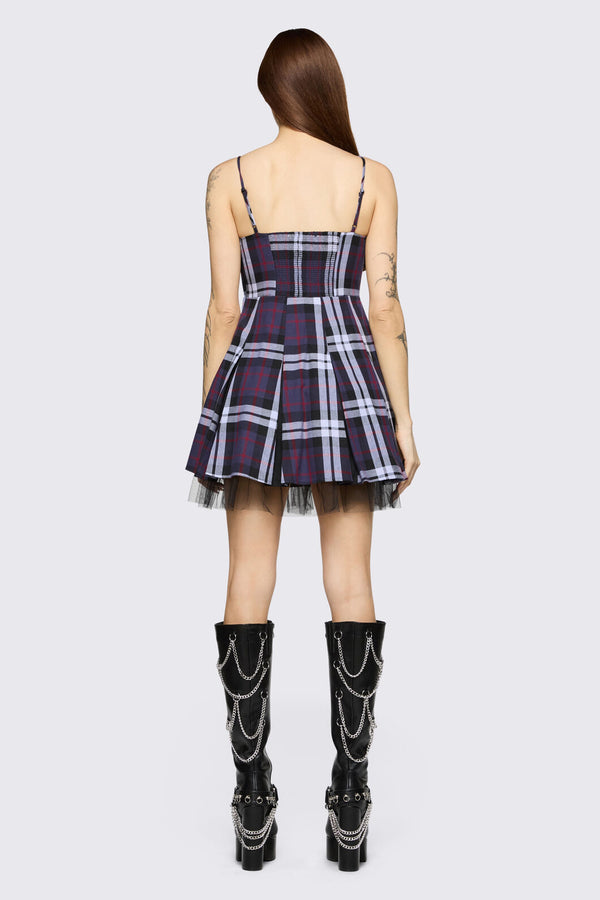 Black Friday - Monstre Tartan Dress - purple