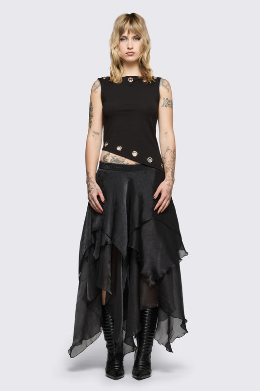 Black Friday - Ascend Eyelet Top - black