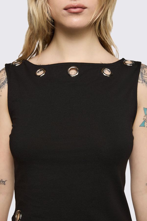 Black Friday - Ascend Eyelet Top - black