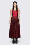 Black Friday - Sunday Lace Skirt - black-red
