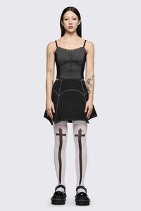 Black Friday - Sunday Motif Corset Tank - black-grey