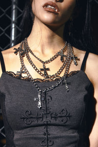 Black Friday - Sunday Motif Corset Tank - black-grey