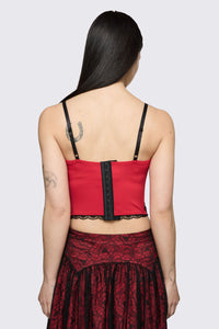 Black Friday - Sunday Motif Corset Tank - black-red