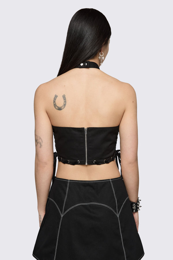 Black Friday - Ascend Halter Top - black