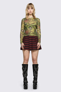 Black Friday - Decay Mesh Top - olive