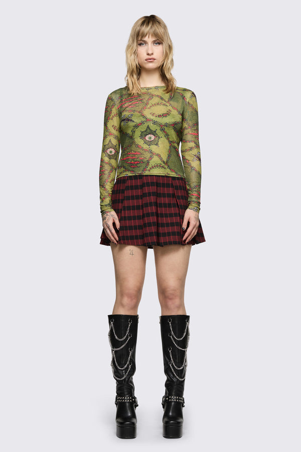 Black Friday - Decay Mesh Top - olive