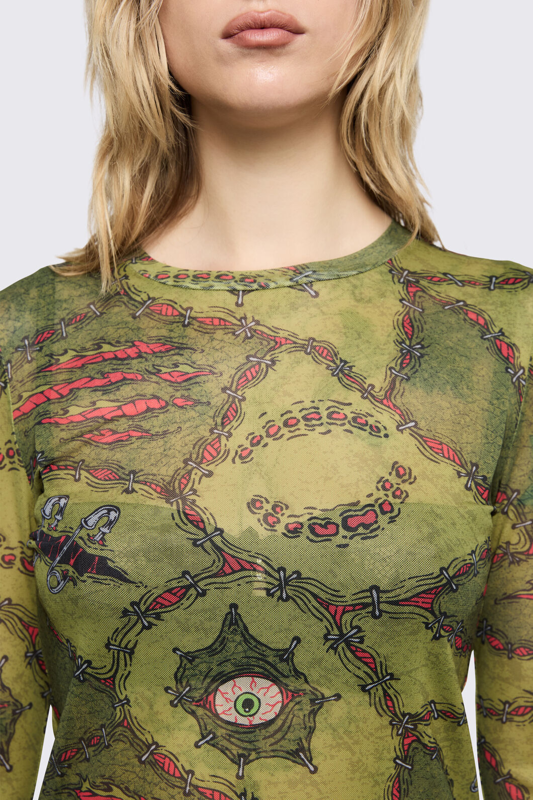 Black Friday - Decay Mesh Top - olive
