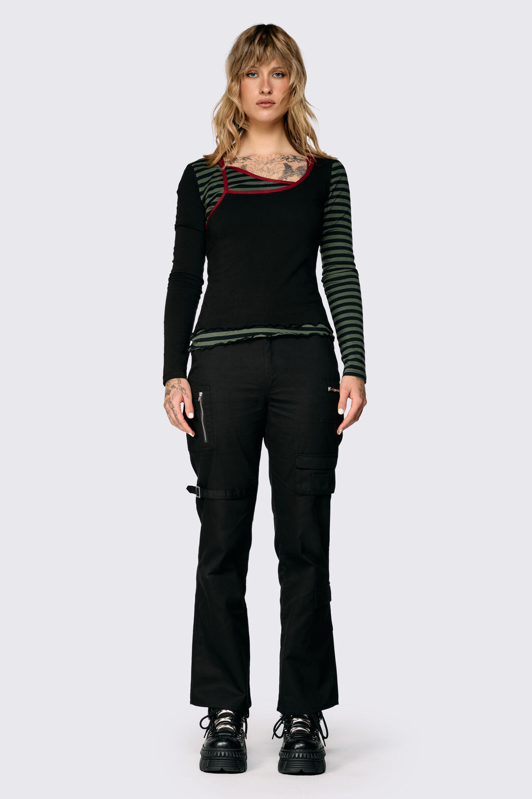 Black Friday - Consume Faux Wrap Top - black-olive