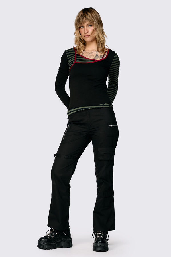 Black Friday - Consume Faux Wrap Top - black-olive