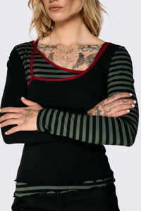 Black Friday - Consume Faux Wrap Top - black-olive