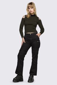 Black Friday - Consume Stripe Knit Top - black-olive