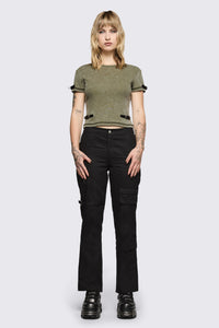 Black Friday - Consume Ribbed Jersey Tee - olive
