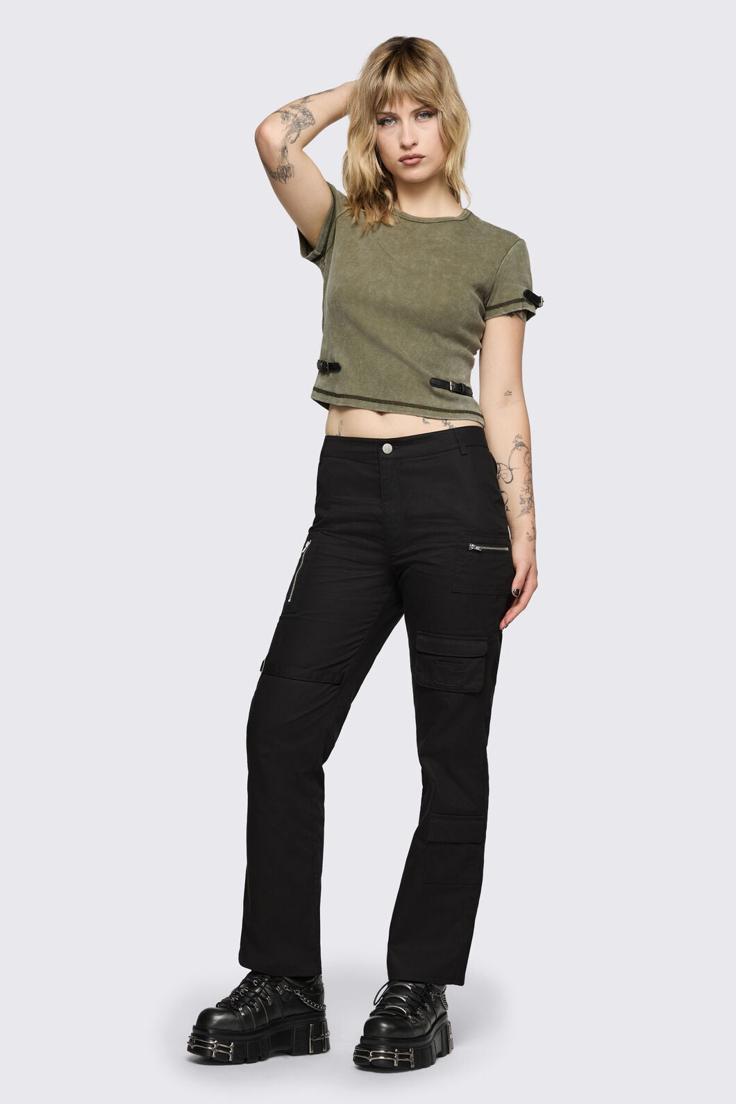 Black Friday - Consume Ribbed Jersey Tee - olive