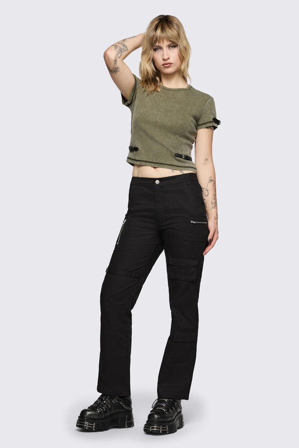 Black Friday - Consume Ribbed Jersey Tee - olive
