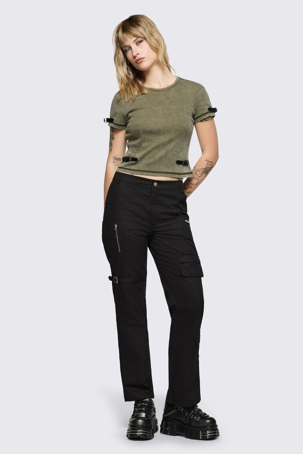 Black Friday - Consume Ribbed Jersey Tee - olive
