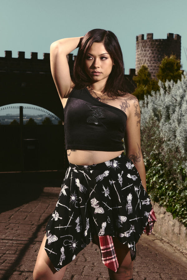 Black Friday - Lance Asymmetric Velour Tank Top - black