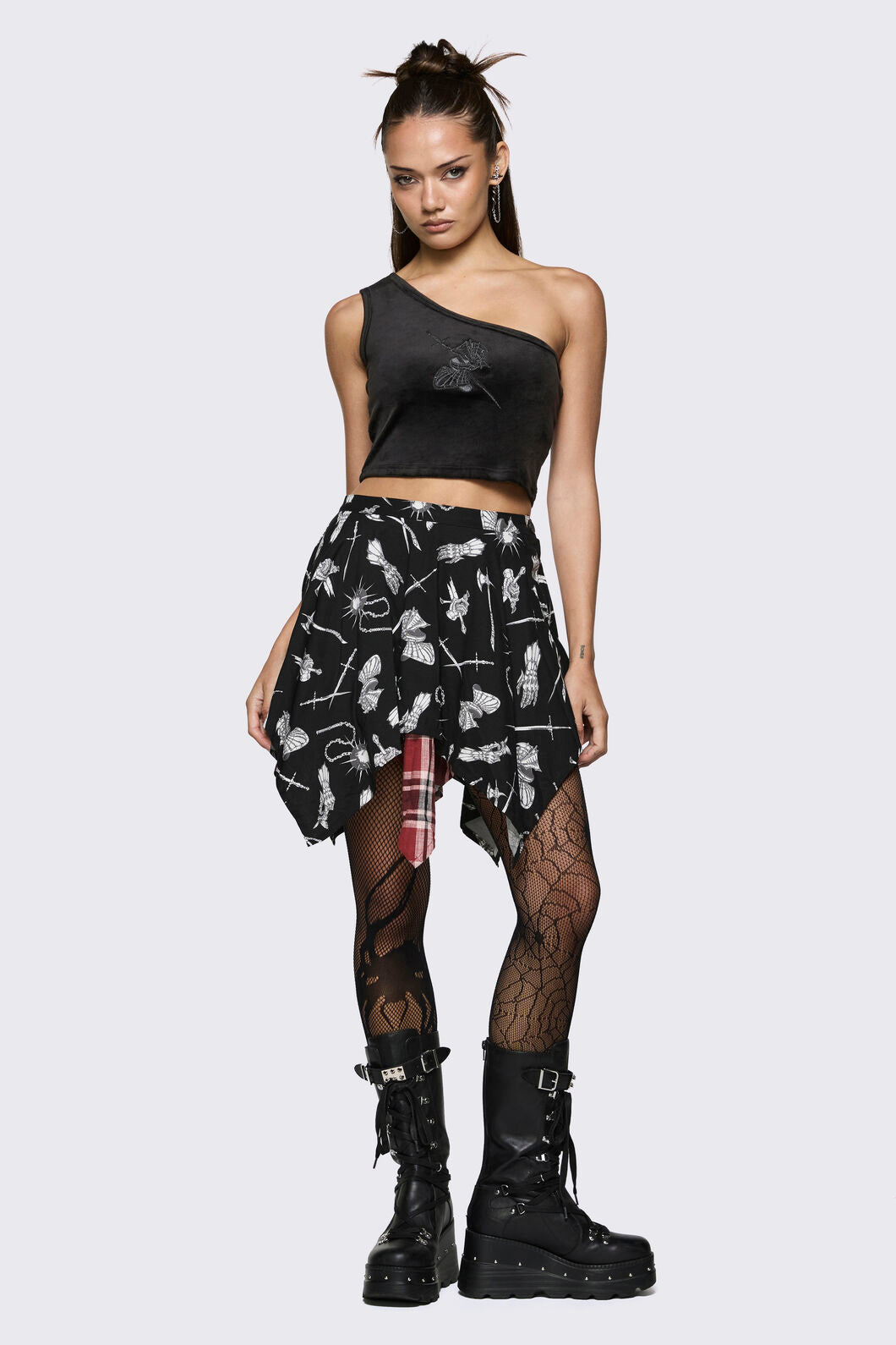 Black Friday - Lance Asymmetric Velour Tank Top - black