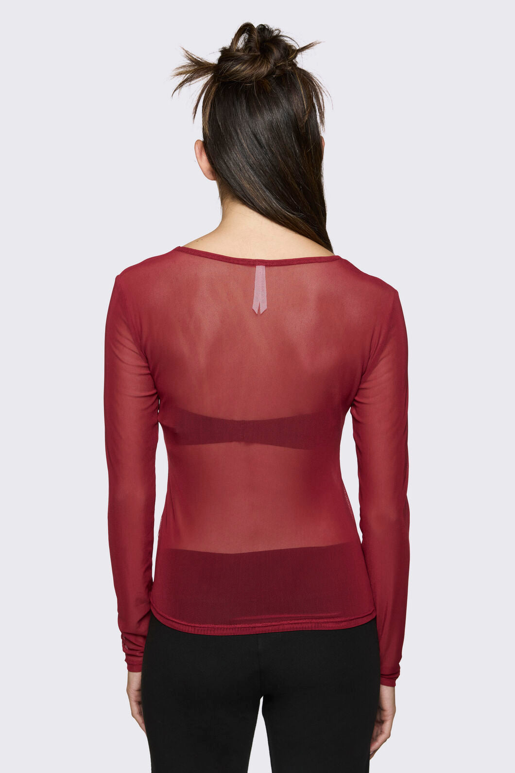 Black Friday - Lance Basic Long Sleeve Mesh Top - red