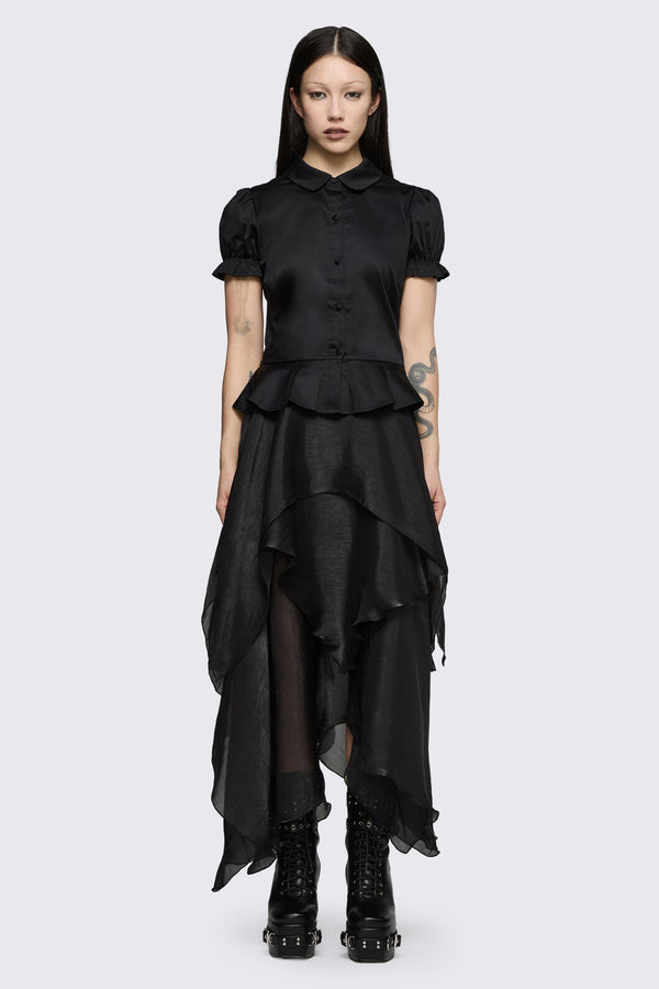Black Friday - Mythical Peplum Blouse - black