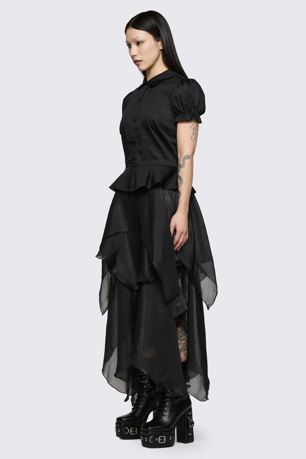 Black Friday - Mythical Peplum Blouse  - black