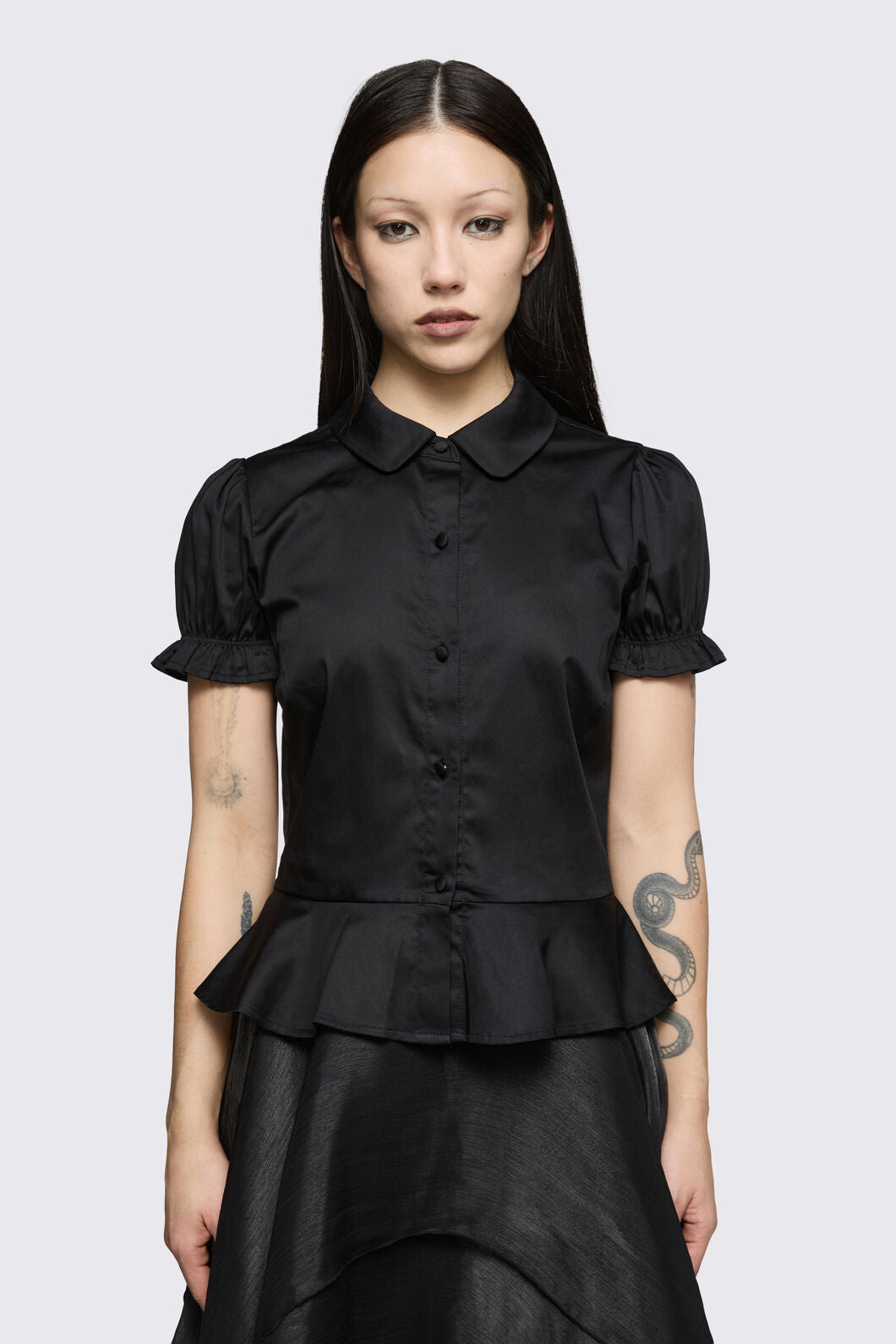 Black Friday - Mythical Peplum Blouse  - black