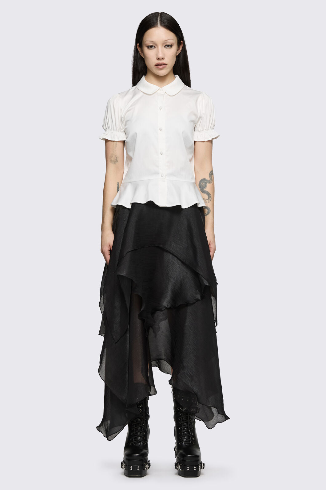 Black Friday - Mythical Peplum Blouse  - white