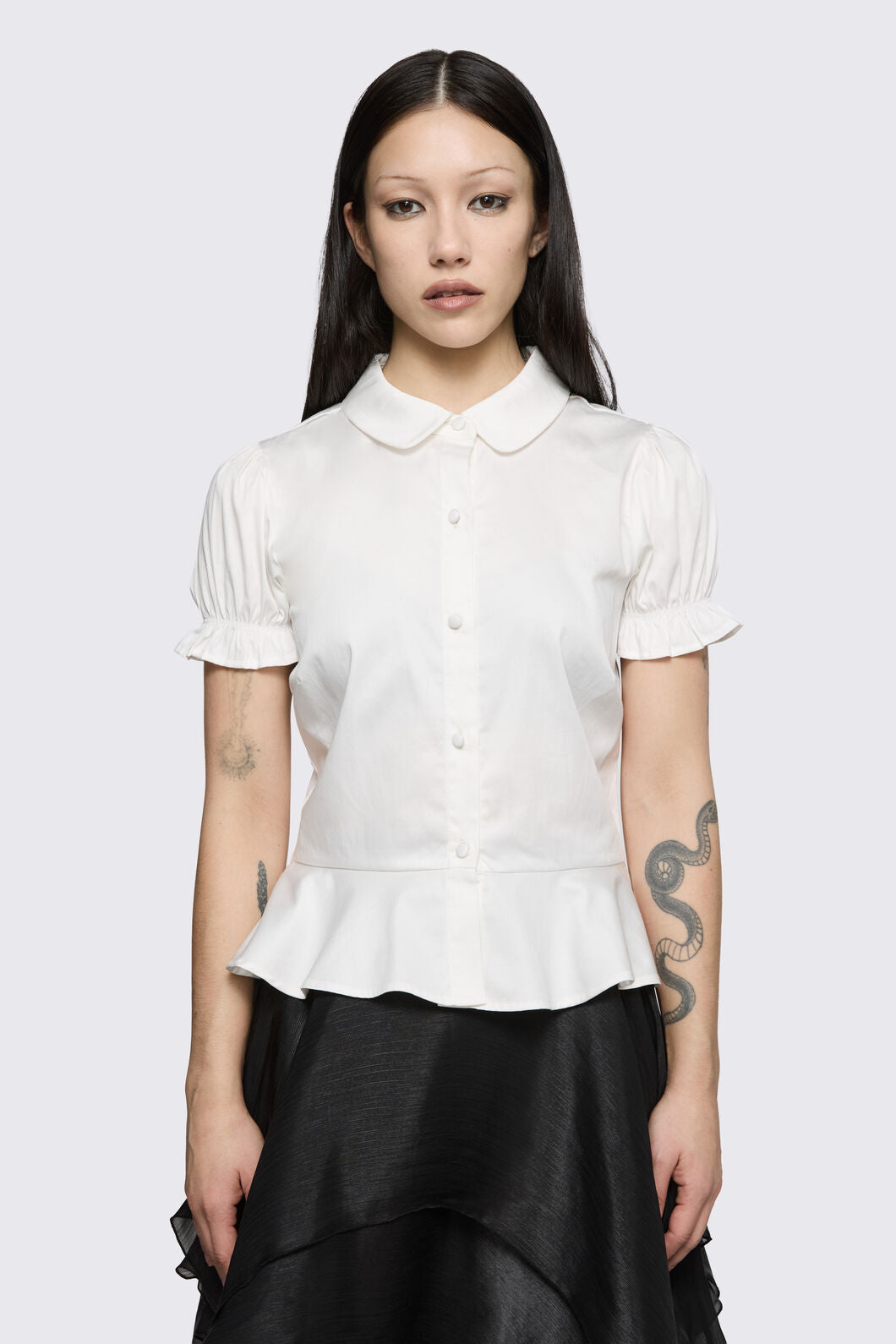 Black Friday - Mythical Peplum Blouse  - white
