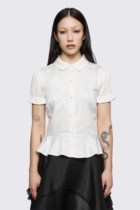 Black Friday - Mythical Peplum Blouse  - white