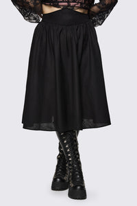 Black Friday - Curve Mythical Goth Yoke Skirt - black
