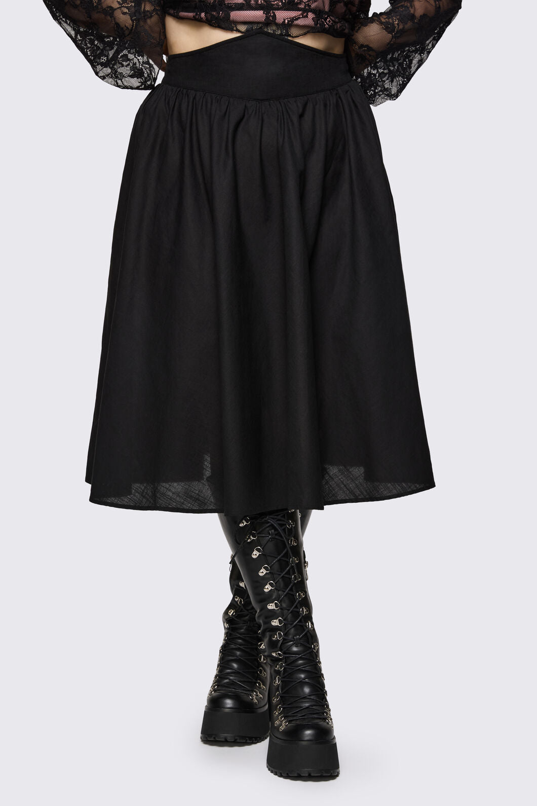 Black Friday - Curve Mythical Goth Yoke Skirt - black