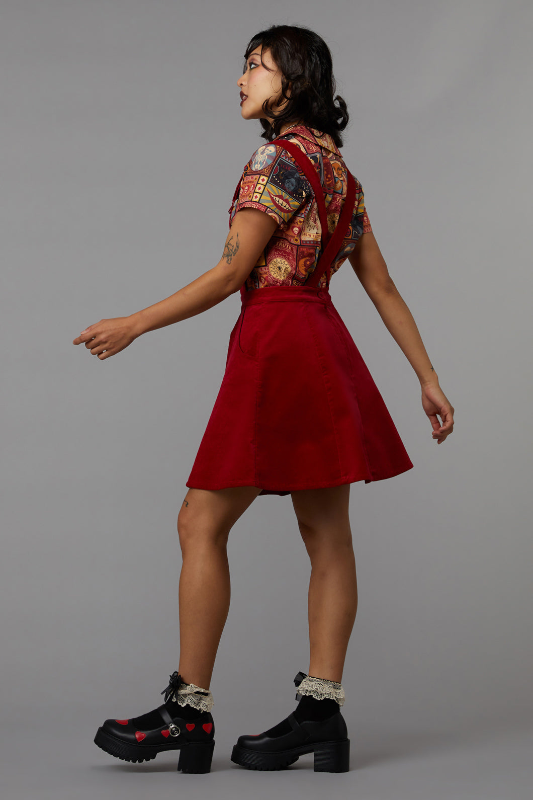 Black Friday - Ring Mastress Pinafore - red