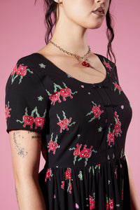 Black Friday - Cheeky Cherries Printed Dress - black