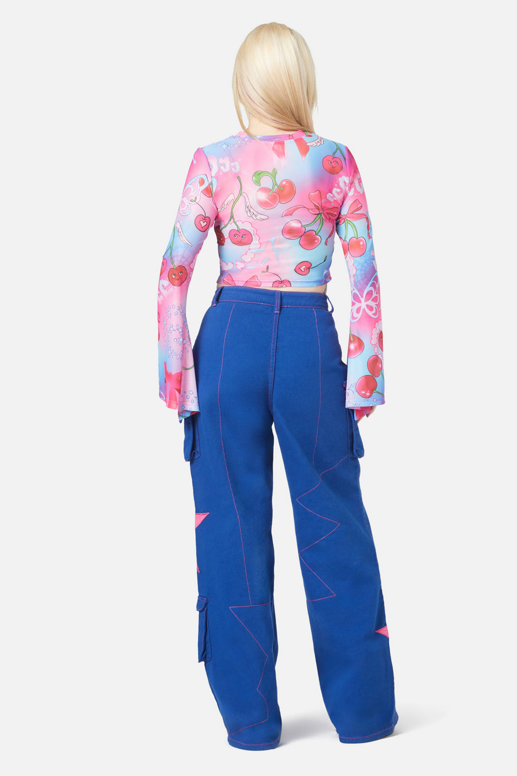 Black Friday - Sour Cherry Flared Mesh Top - multi