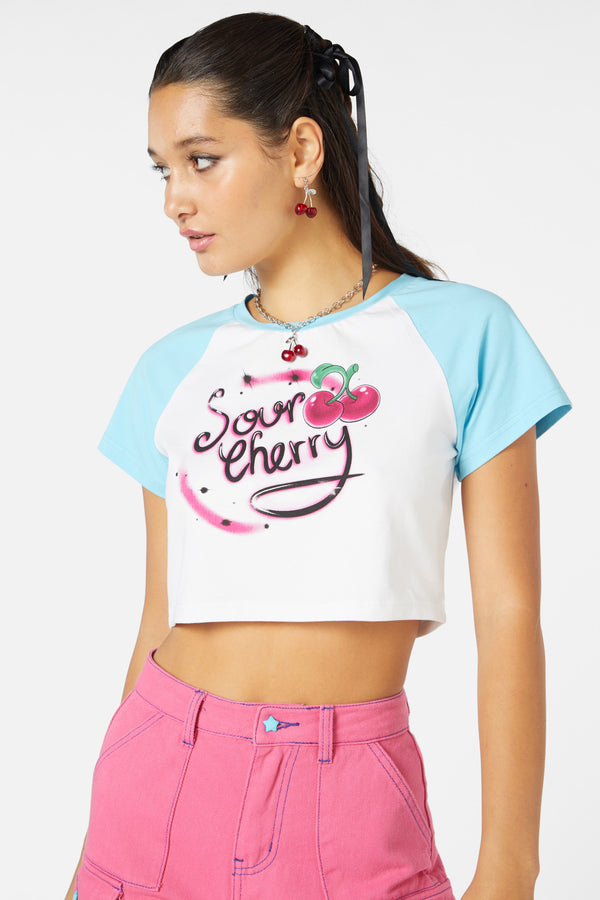 Black Friday - So Sweet Crop Top - white-blue