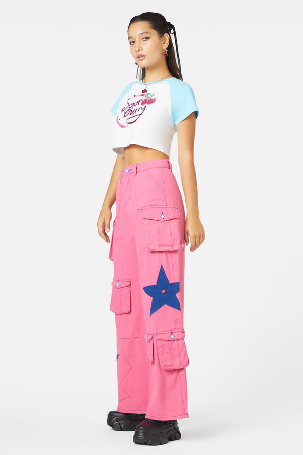 Black Friday - So Sweet Crop Top - white-blue