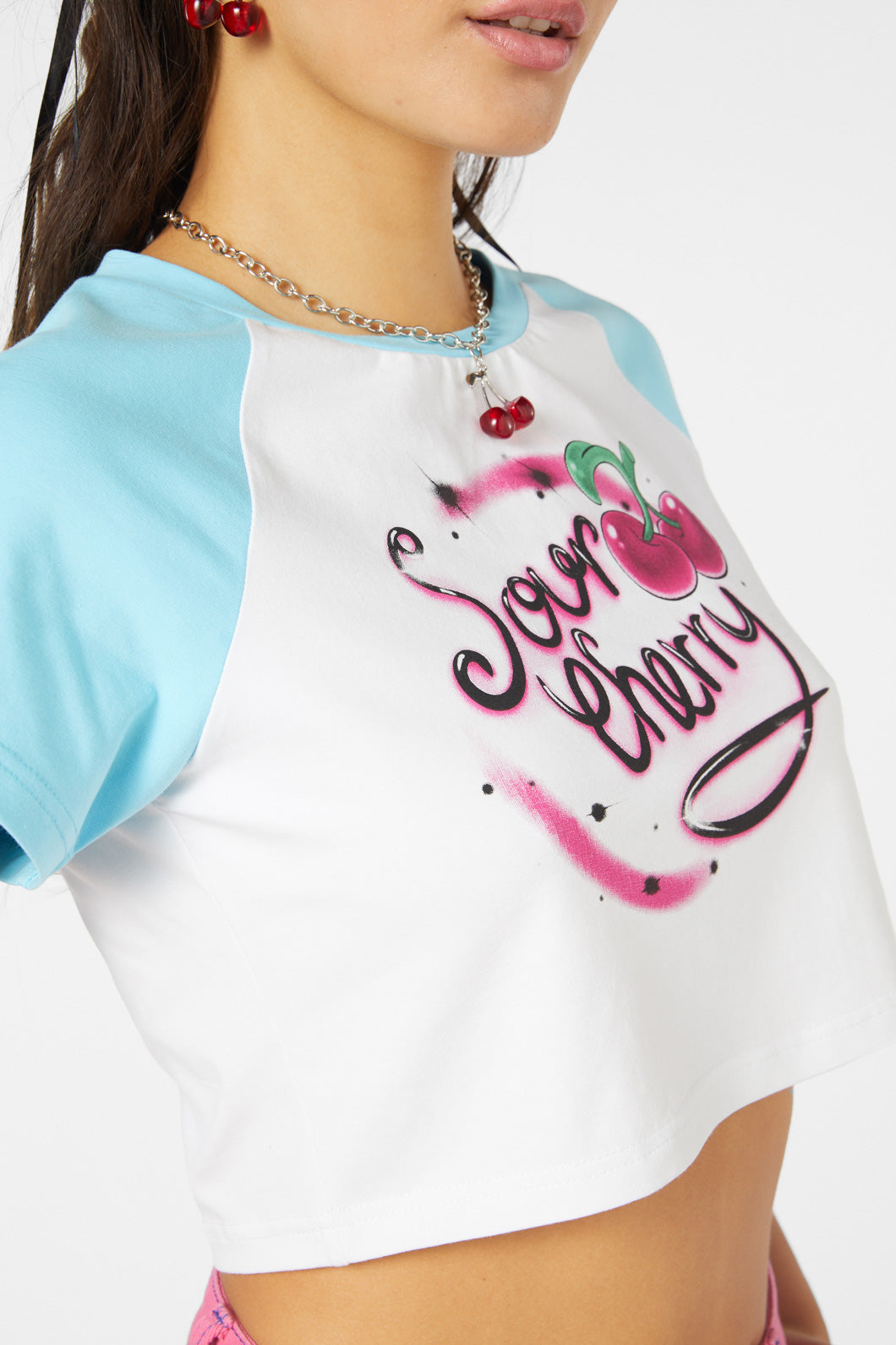 Black Friday - So Sweet Crop Top - white-blue
