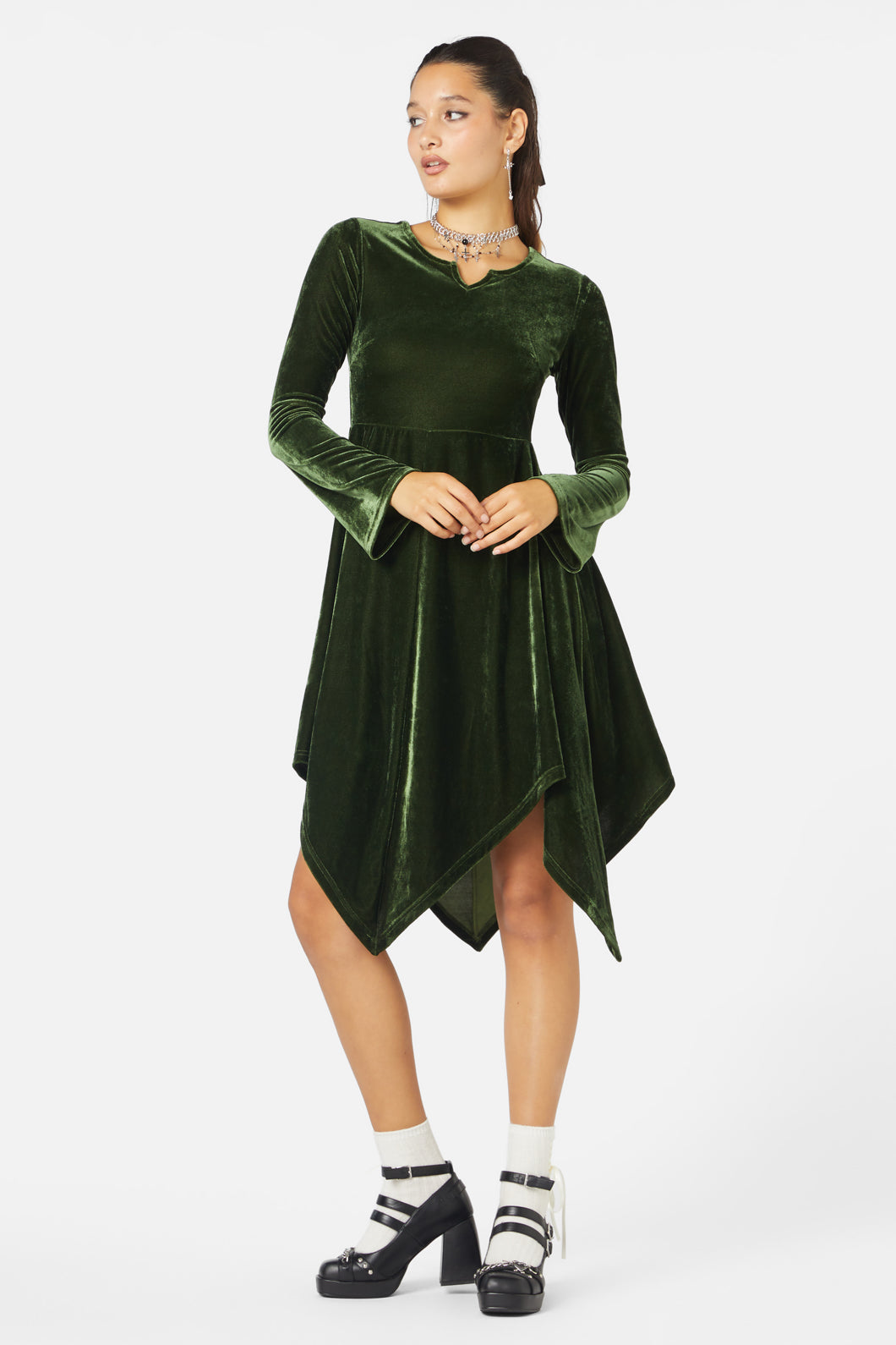 Black Friday - Fern Velvet Dress - green